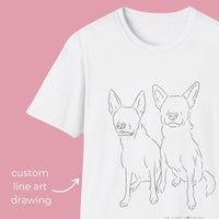 Your Dogs On A Shirt - Custom Pet Tee (2 dogs)