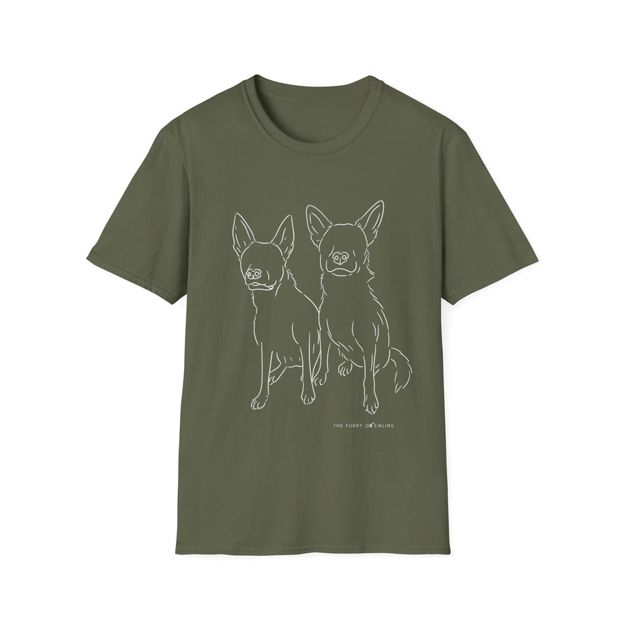 Your Dogs On A Shirt - Custom Pet Tee (2 dogs)