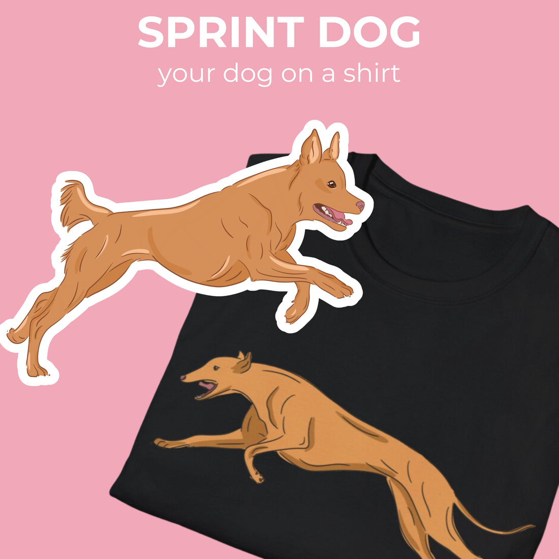 CUSTOM LIMITED EDITION Sprint Dog / Lure Coursing + digital drawing for print