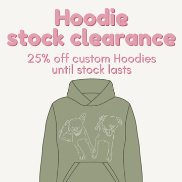 'Custom Drawing Dog Ears or Full Body Outline' Hoodie