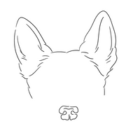 'Custom Drawing Dog Ears' Sticker + DIGITAL FILE