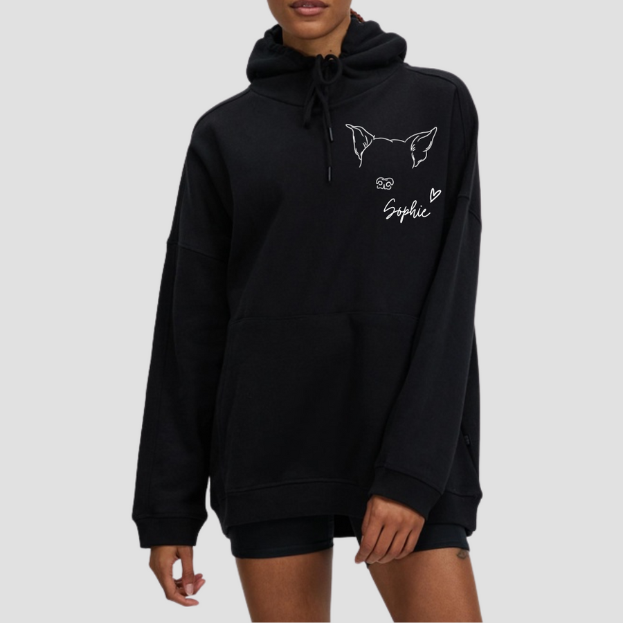 'Custom Drawing Dog Ears or Full Body Outline' Hoodie